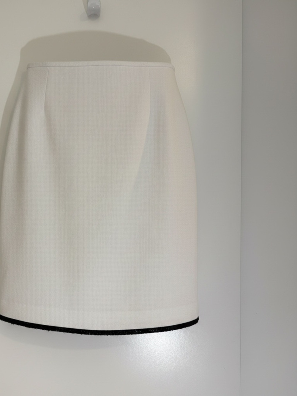 Preston & York White Mini Skirt with Black Trim